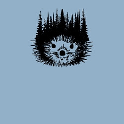 Свитшот хлопковый мужской Ёжик и лес, цвет: мягкое небо — фото 2