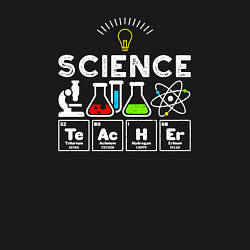 Свитшот хлопковый мужской Учитель науки, цвет: черный — фото 2
