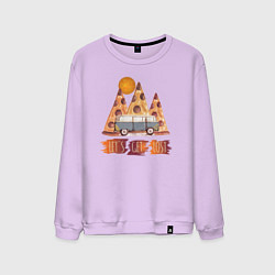 Свитшот хлопковый мужской Горные Походы и Пицца, цвет: лаванда