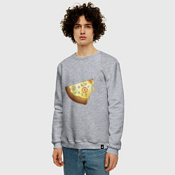 Свитшот хлопковый мужской Пицца в стиле стимпанк, цвет: меланж — фото 2