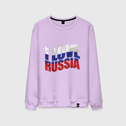 Свитшот хлопковый мужской Love - Russia, цвет: лаванда