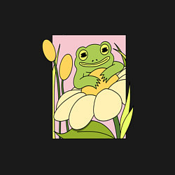 Свитшот хлопковый мужской ЛЯГУШКА С ЦВЕТКОМ, цвет: черный — фото 2