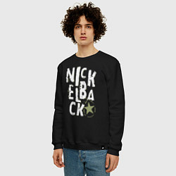 Свитшот хлопковый мужской Nickelback рок группа, цвет: черный — фото 2