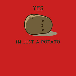 Свитшот хлопковый мужской Yes, im just a potato, цвет: красный — фото 2