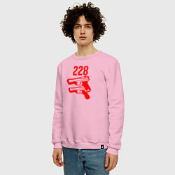Свитшот хлопковый мужской 228 2 пистолета, цвет: светло-розовый — фото 2