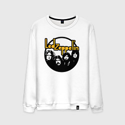 Свитшот хлопковый мужской Led Zeppelin Лед Зеппелин, цвет: белый
