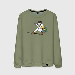 Свитшот хлопковый мужской Девушка фотограф за работой, цвет: авокадо