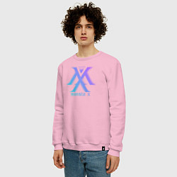 Свитшот хлопковый мужской Monsta x neon, цвет: светло-розовый — фото 2