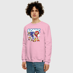 Свитшот хлопковый мужской Sonic Heroes Video game, цвет: светло-розовый — фото 2