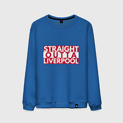 Свитшот хлопковый мужской Straight Outta Liverpool, цвет: синий