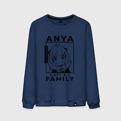 Свитшот хлопковый мужской Семья Шпиона Аня Форджер Spy x Family, цвет: тёмно-синий