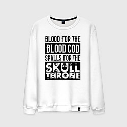 Свитшот хлопковый мужской Девиз последователей Кхорна для светлого фона, цвет: белый