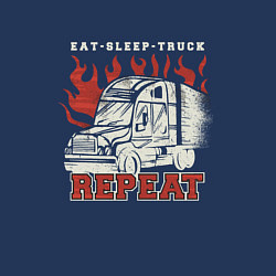 Свитшот хлопковый мужской Eat Sleep Truck Repeat, цвет: тёмно-синий — фото 2