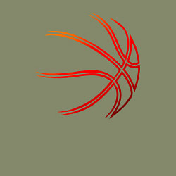 Свитшот хлопковый мужской Баскетбольный мяч оранж, цвет: авокадо — фото 2