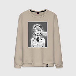 Свитшот хлопковый мужской Ахегао ahegao, цвет: миндальный