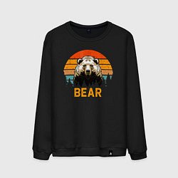 Свитшот хлопковый мужской BEAR МЕДВЕДЬ, цвет: черный