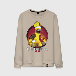 Свитшот хлопковый мужской Homer god of bar, цвет: миндальный