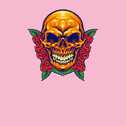 Свитшот хлопковый мужской Roses - Skull, цвет: светло-розовый — фото 2