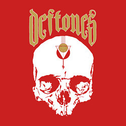 Свитшот хлопковый мужской DEFTONES С ЧЕРЕПОМ, цвет: красный — фото 2