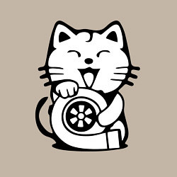 Свитшот хлопковый мужской JDM Cat & Engine Japan, цвет: миндальный — фото 2