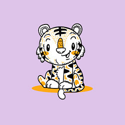 Свитшот хлопковый мужской ТИГРЕНОК НА ПОЗИТИВЕ, цвет: лаванда — фото 2