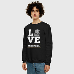 Свитшот хлопковый мужской Liverpool Love Classic, цвет: черный — фото 2