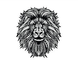 Свитшот хлопковый мужской Лев в стиле Мандала Mandala Lion, цвет: белый — фото 2