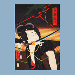 Свитшот хлопковый мужской Portrait of an Actor Японский актёр, цвет: мягкое небо — фото 2