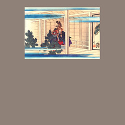 Свитшот хлопковый мужской Scene from the Noh Play Genjo Актёр японского теат, цвет: утренний латте — фото 2