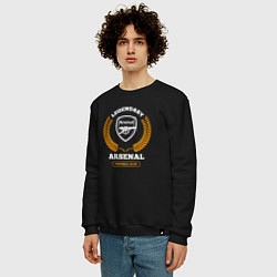 Свитшот хлопковый мужской Лого Arsenal и надпись Legendary Football Club, цвет: черный — фото 2