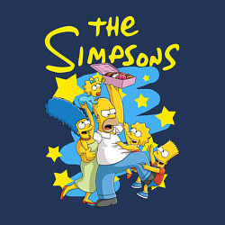 Свитшот хлопковый мужской The SimpsonsСемейка Симпсонов, цвет: тёмно-синий — фото 2