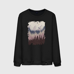 Свитшот хлопковый мужской Дикая природа, цвет: черный
