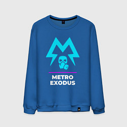 Свитшот хлопковый мужской Символ Metro Exodus в неоновых цветах, цвет: синий