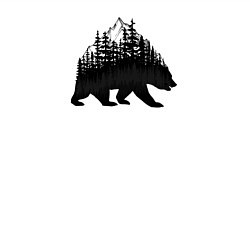 Свитшот хлопковый мужской Медведь, деревья и горы, цвет: белый — фото 2