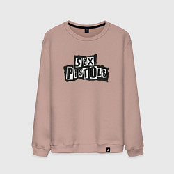 Свитшот хлопковый мужской Секс Пистолз Логотип, цвет: пыльно-розовый