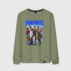 Свитшот хлопковый мужской FORTNITE ПЕРСОНАЖИ ИГРЫ, цвет: авокадо