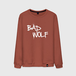 Свитшот хлопковый мужской Bad Wolf злой волк, цвет: кирпичный