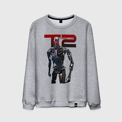 Свитшот хлопковый мужской Terminator 2 - T800, цвет: меланж