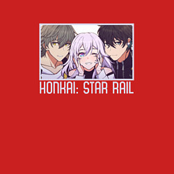 Свитшот хлопковый мужской Honkai star rail trio, цвет: красный — фото 2