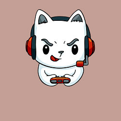 Свитшот хлопковый мужской Кот игроман The cat is a gambler, цвет: пыльно-розовый — фото 2