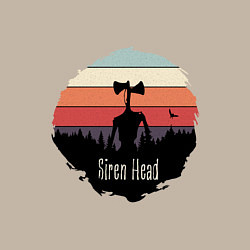 Свитшот хлопковый мужской Сиреноголовый в ночной тайге, цвет: миндальный — фото 2