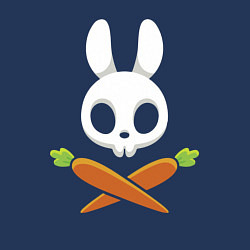 Свитшот хлопковый мужской Череп кролика с двумя морковками, цвет: тёмно-синий — фото 2