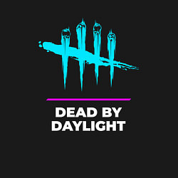 Свитшот хлопковый мужской Символ Dead by Daylight в неоновых цветах, цвет: черный — фото 2