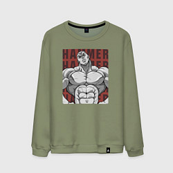 Свитшот хлопковый мужской Джек Хаммер, цвет: авокадо