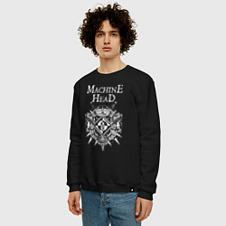 Свитшот хлопковый мужской Machine Head арт, цвет: черный — фото 2