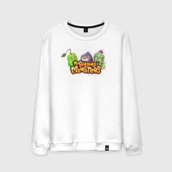 Свитшот хлопковый мужской My Singings Monsters Logo, цвет: белый