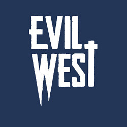 Свитшот хлопковый мужской Evil west logo, цвет: тёмно-синий — фото 2