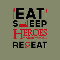 Свитшот хлопковый мужской Надпись: Eat Sleep Heroes of Might and Magic Repea, цвет: авокадо — фото 2