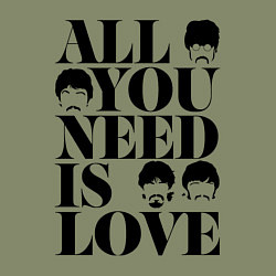 Свитшот хлопковый мужской ALL YOU NEED IS LOVE THE BEATLES, цвет: авокадо — фото 2