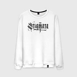 Свитшот хлопковый мужской Stigmata логотип, цвет: белый